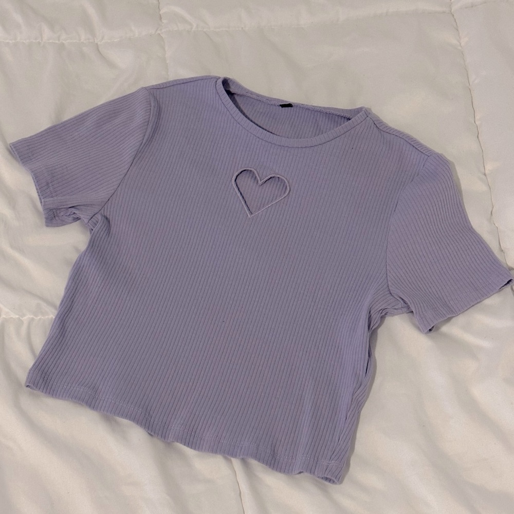 Purple Heart Cut Out Top